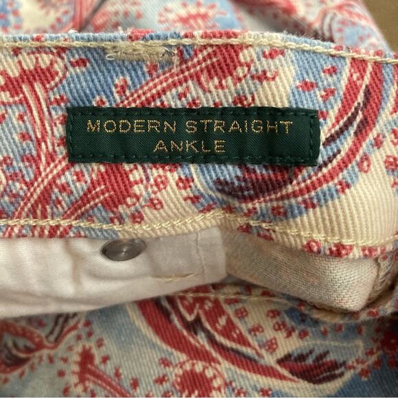 Lauren Ralph Lauren Paisley Modern Straight Ankle Jeans Sise 12 - Picture 5 of 9